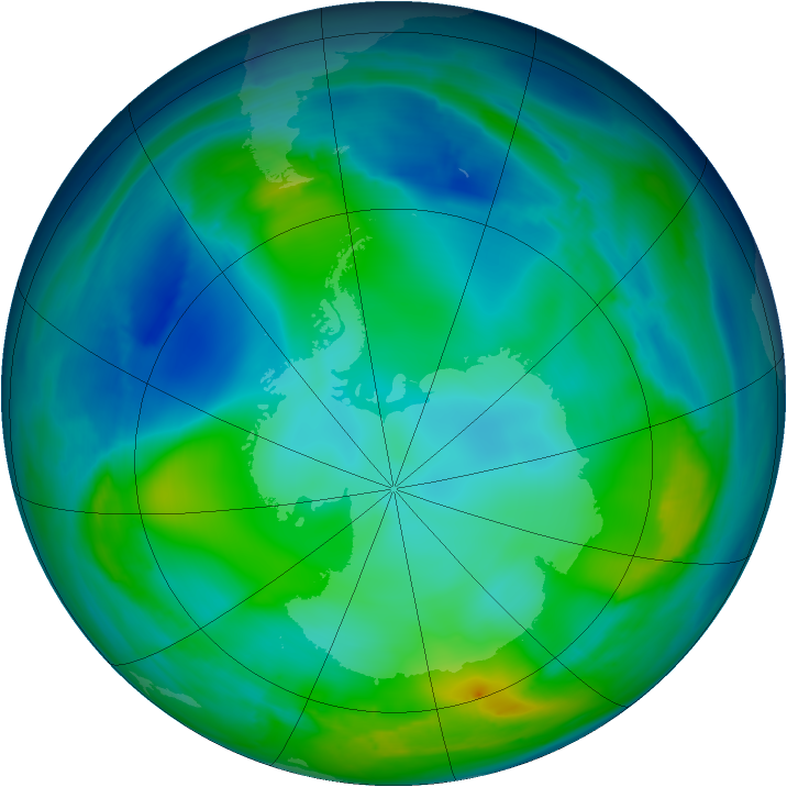 Antarctic ozone map for 26 May 2008
